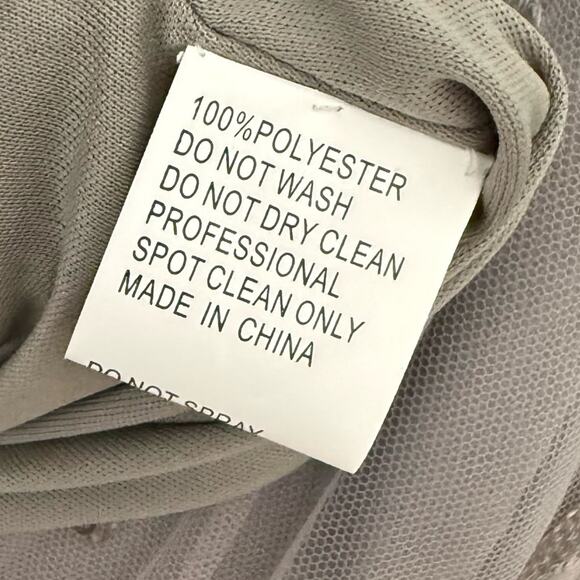 Mac Duggal Beaded Floral Chiffon Skirt Gown Platinum Women’s Sz 2 - Picture 6 of 7